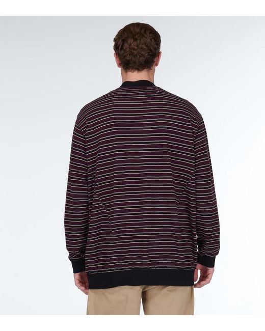 Undercover Blue Striped Cotton Cardigan for men