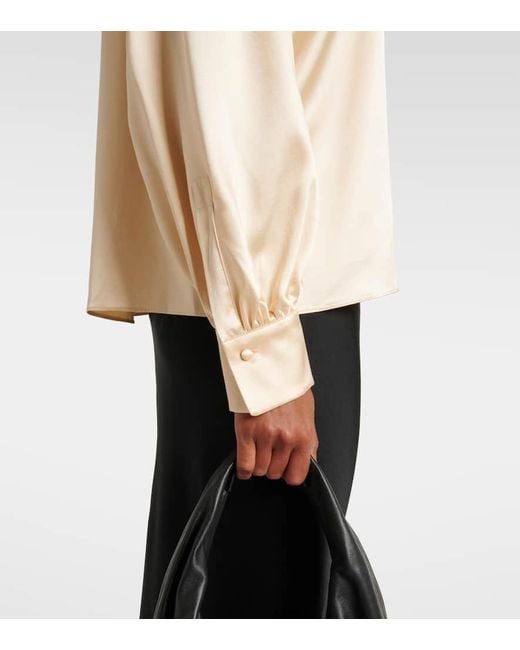 Max Mara Natural Bluse Elegante Key Aus Seidensatin
