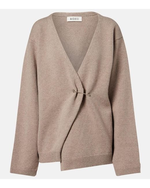 Rohe Brown Wool And Cashmere Wrap Cardigan