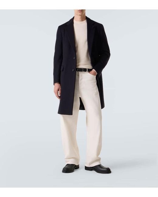 Lardini Black Virgin Wool Overcoat for men