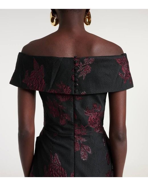 REBECCA VALLANCE 関税込 Florentina off-shoulder floral gown REBECCA VALLANCE Florentina off-shoulder floral gown