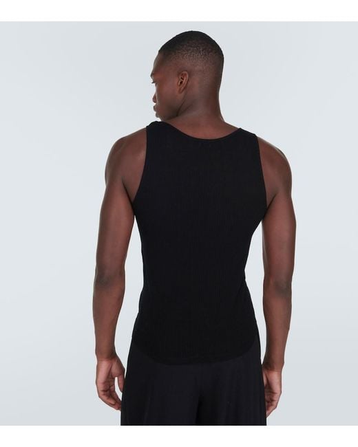 Saint Laurent Black Cassandra Wool Tank Top for men