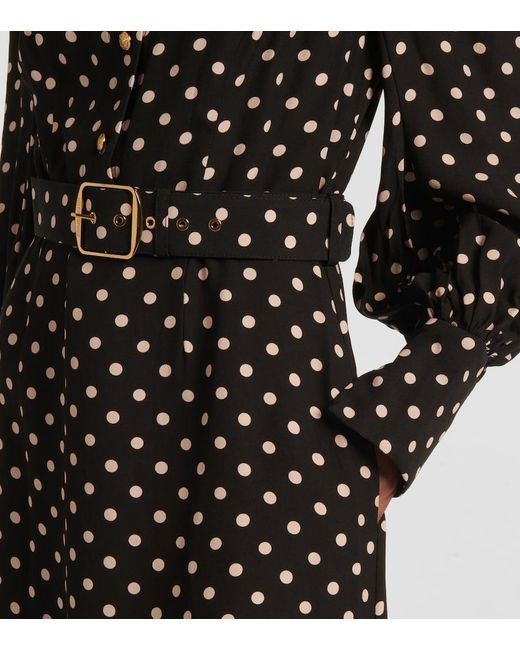 Zimmermann Utility Polka-Dot Midi Dress in Black | Lyst