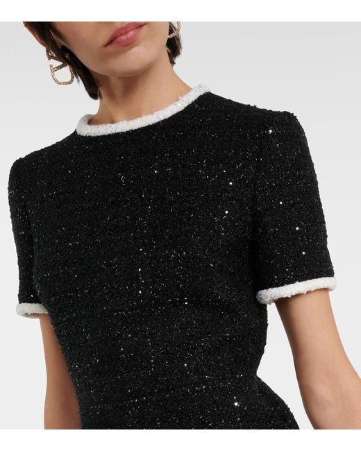 Vestido corto de tweed Valentino de color Black