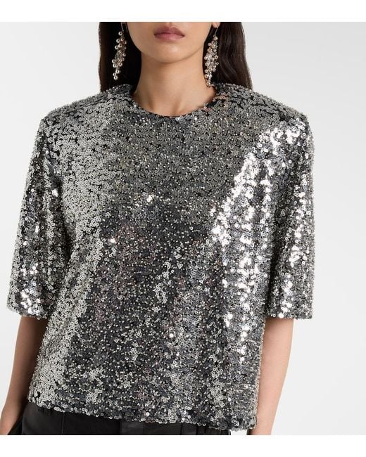 Isabel Marant Black Helga Sequined Top