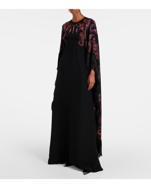 Etro Black Printed Silk Dress