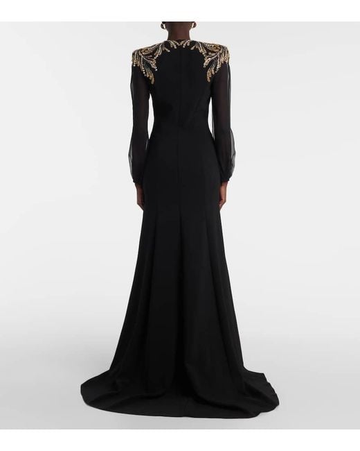 Jenny Packham Black Mercury Embellished Gown