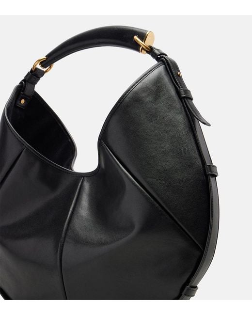 Saint Laurent Black Mombasa Medium Leather Shoulder Bag