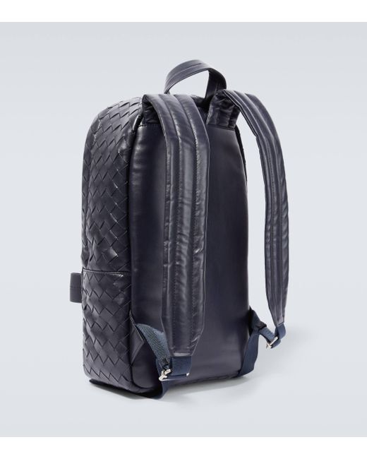 Bottega Veneta Blue Intrecciato Small Leather Backpack for men