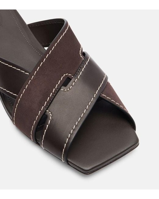 Tod's Brown Leather Slides
