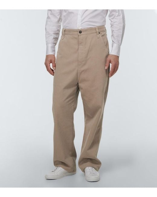 Pantalones Rectos Alex Fit De Algodon AMI de hombre de color Natural