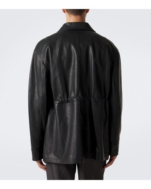 Arma Black Mavis Leather Jacket for men