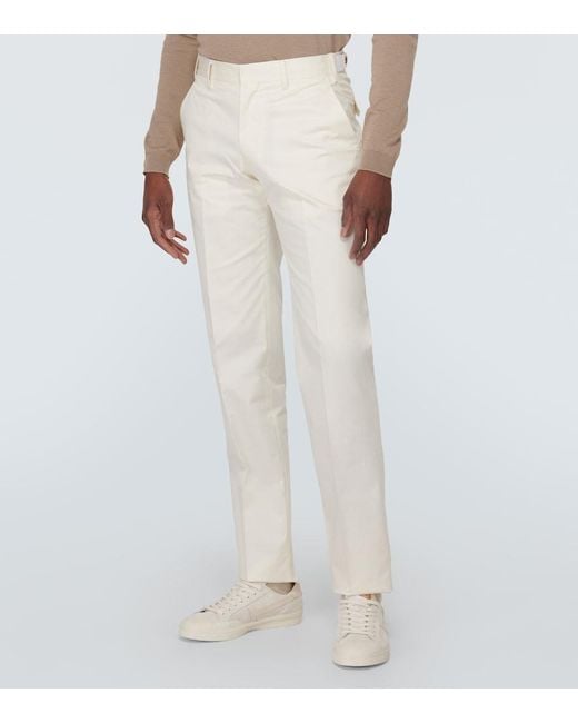 Lardini White Cotton Chinos for men