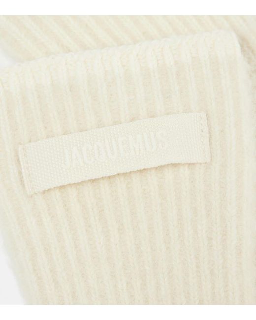 Jacquemus Natural Alpaca And Wool-Blend Gloves