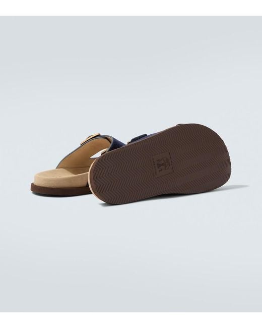 Brunello Cucinelli Blue Suede Sandals for men