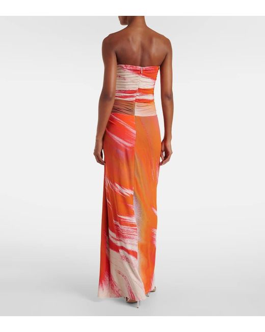 Jonathan Simkhai Red Emma Printed Jersey Maxi Dress