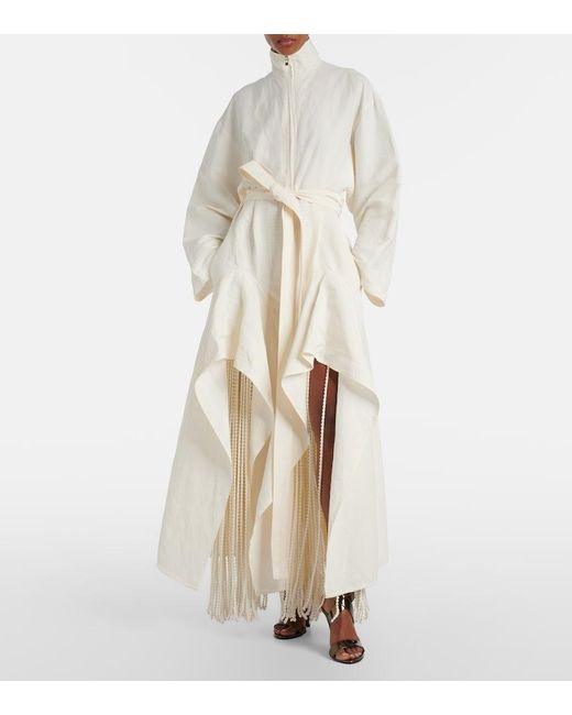 Alaïa White Trompe L'Oil Wide-Leg Pants