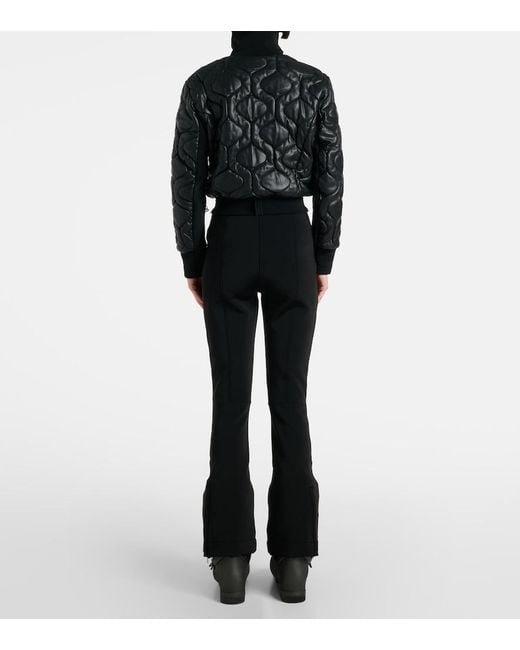 Toni Sailer Black Conni Special Quilted Faux Leather Ski Suit