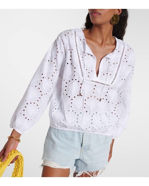 Top cropped Angie in cotone di Melissa Odabash in White