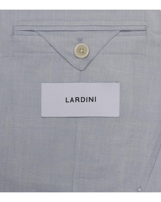 Lardini Blue Wool, Silk And Linen Suit for men