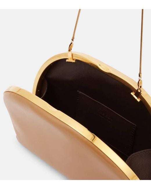 The Row Brown Sylvia Leather Clutch