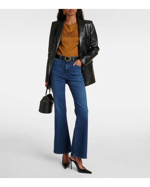 FRAME Blue High-Rise Flared Jeans Le Easy Flare