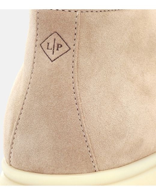 Loro Piana Natural Open Walk Suede Ankle Boots