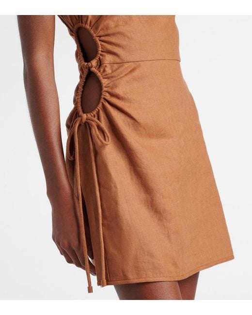 Sir Brown D'Orsay Linen Minidress