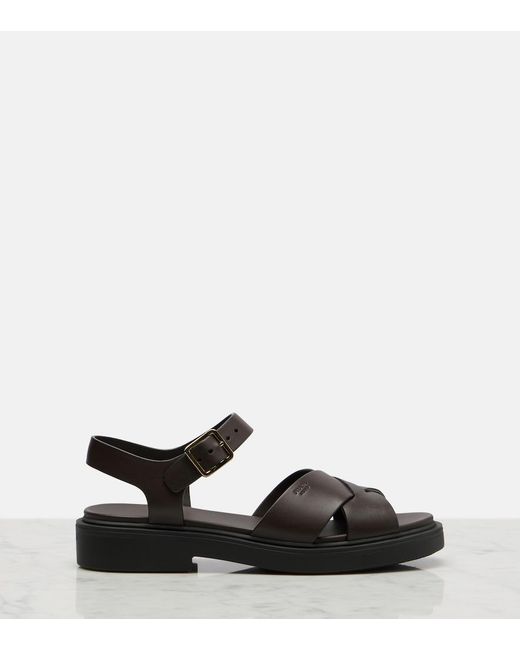 Prada Black Leather Platform Sandals