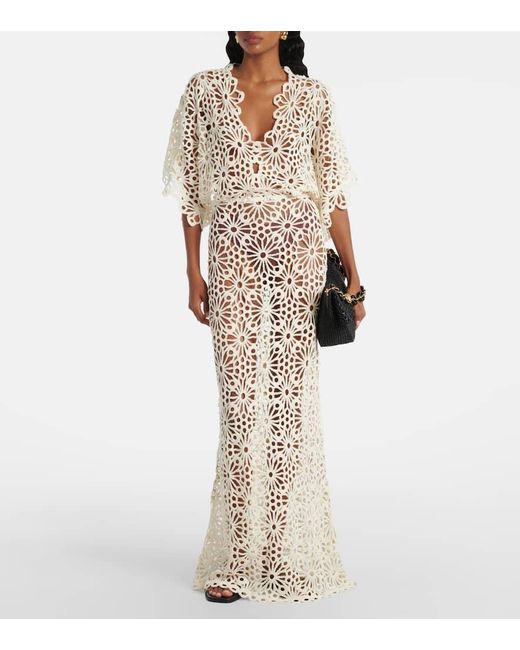 Norma Kamali White Maxikleid Obie Aus Baumwolle Und Leinen