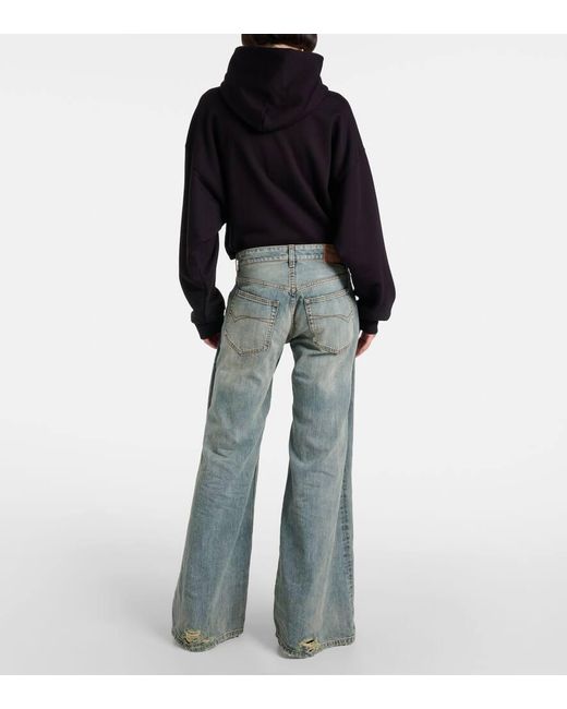 Balenciaga Blue Mid-Rise Wide-Leg Jeans