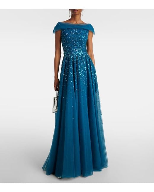 Jenny Packham Blue Robe Bee Mit Kristallen