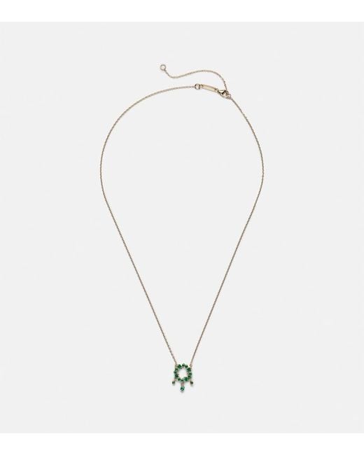 Suzanne Kalan Metallic 18Kt Necklace With Emeralds