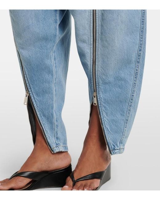 Coperni Blue Front-Slit Balloon Jeans