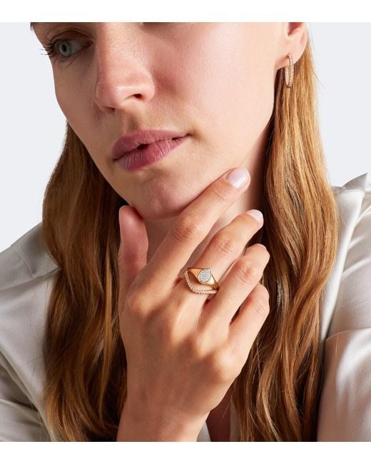 Yvonne Léon White Chevaliere Baby Set Of 2 9Kt Rings With Diamonds