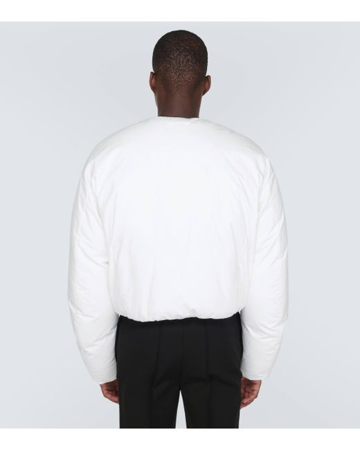 Veste doudoune raccourcie en coton Prada pour homme en coloris White