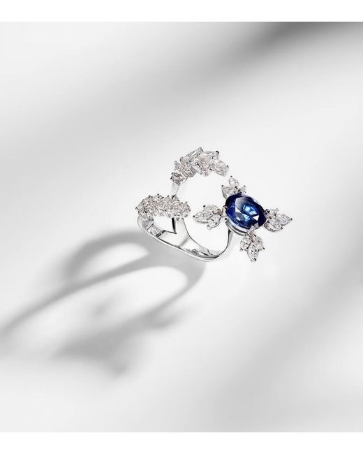 YEPREM Blue Ring Reign Supreme Aus 18Kt Weissgold Mit Diamanten Und Saphir