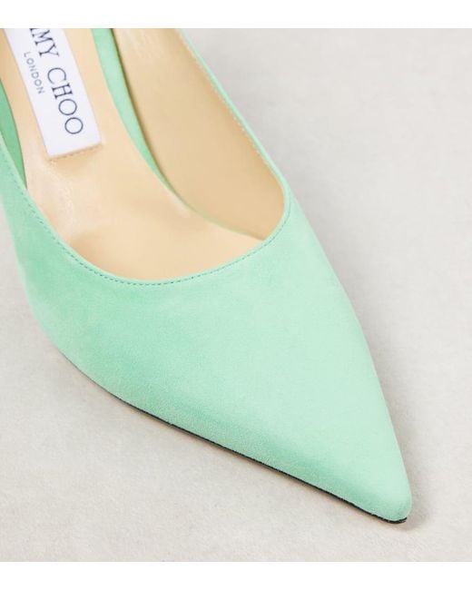 Jimmy Choo Green Pumps Love 85 Aus Veloursleder
