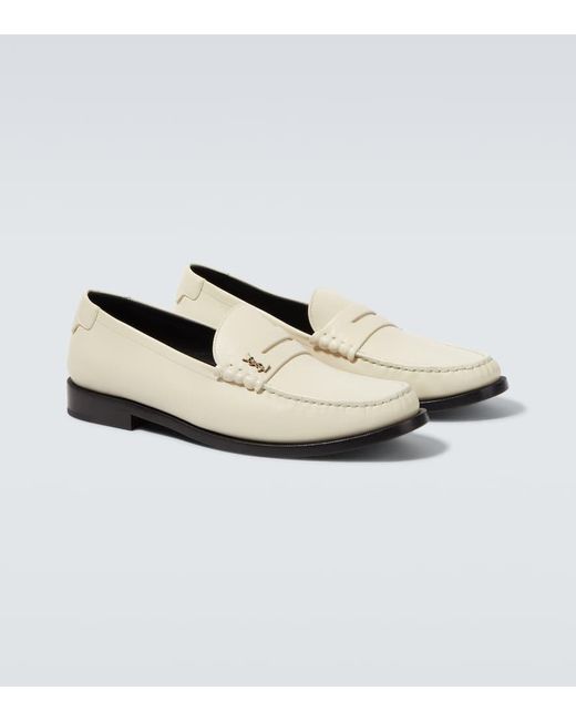 Saint Laurent White Le Loafer Leather Penny Loafers for men