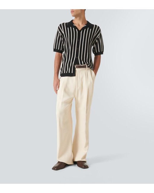 King & Tuckfield Black Striped Wool Shirt for men