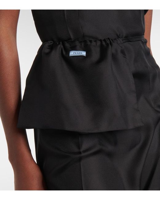 Prada Black Silk Twill Slip Dress