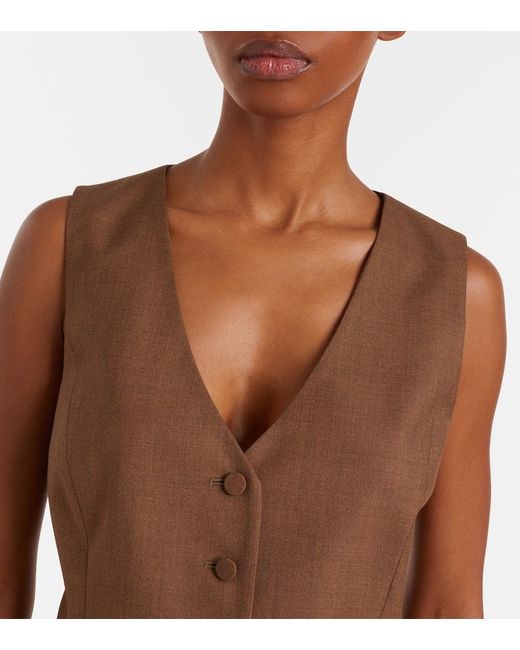 Gabriela Hearst Brown Coleridge Wool And Silk Vest