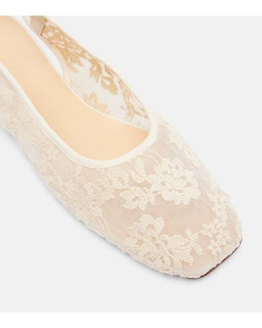 Magda Butrym Natural Lace Slingback Flats