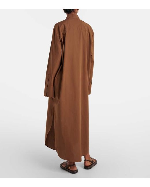 Frankie Shop Brown Hemdblusenkleid Helena Aus Baumwolle