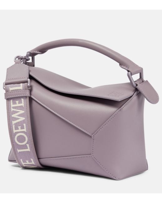 Loewe Purple Puzzle Leather Shoulder Bag