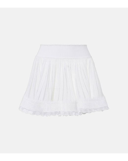 Alaïa White Crinoline Pleated Shorts