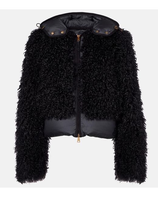 Moncler Black Vigiers Teddy Down Jacket