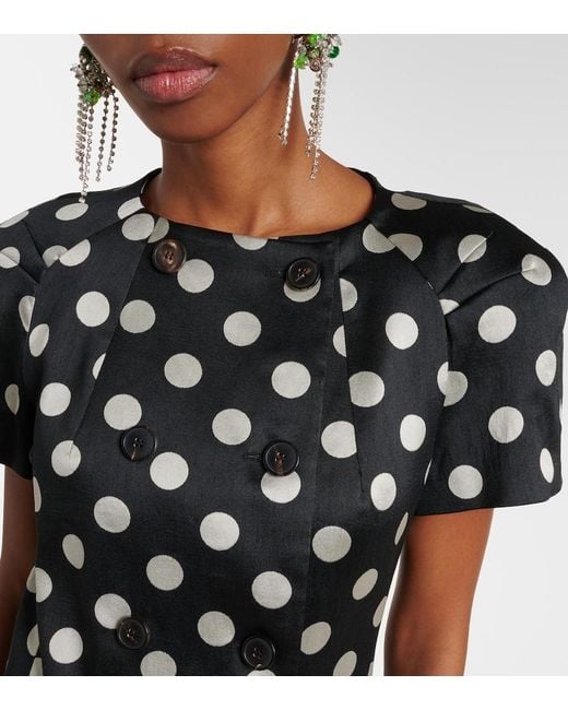 Dries Van Noten Black Polka-Dot Double-Breasted Blazer