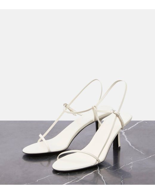 The Row White Bare Leather Sandals