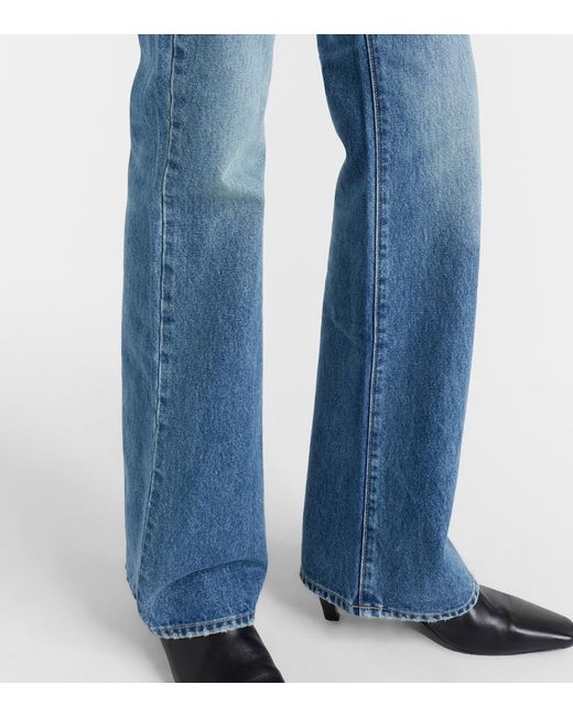 Nili Lotan Blue Joan Mid-Rise Straight Jeans